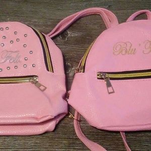 Little girls leather backpack or can be used as wo